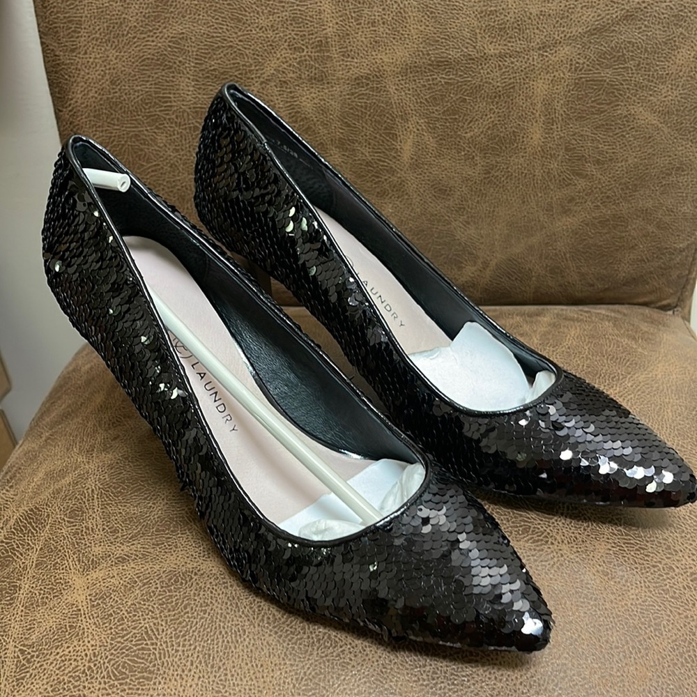 Chinese laundry heel black sequins size 7.5